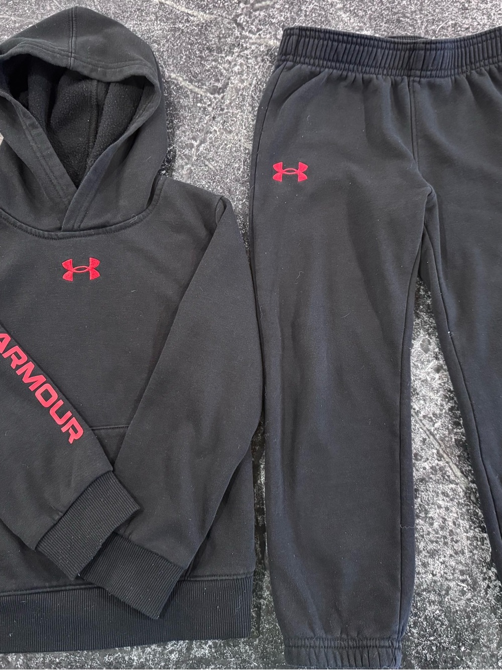 Under Armour Black Hoodie with Red Logo Accent